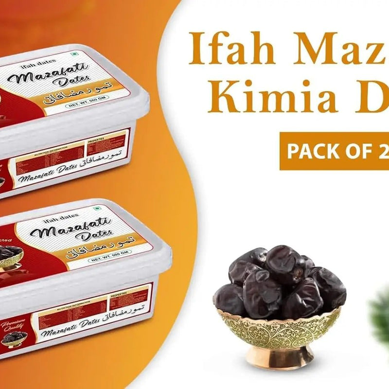 ifah Mazafati Kimia Dates 1kg Pack | Naturally Sweet & Fresh Khajur | Nutrient - Rich & Preservative - Free | Gluten - Free & Vegan - Ifah Khajoor